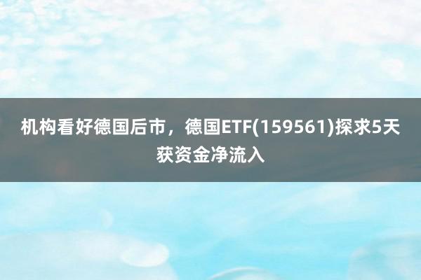 机构看好德国后市，德国ETF(159561)探求5天获资金净流入