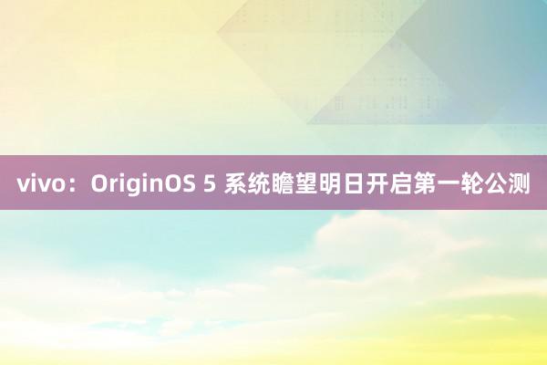 vivo：OriginOS 5 系统瞻望明日开启第一轮公测